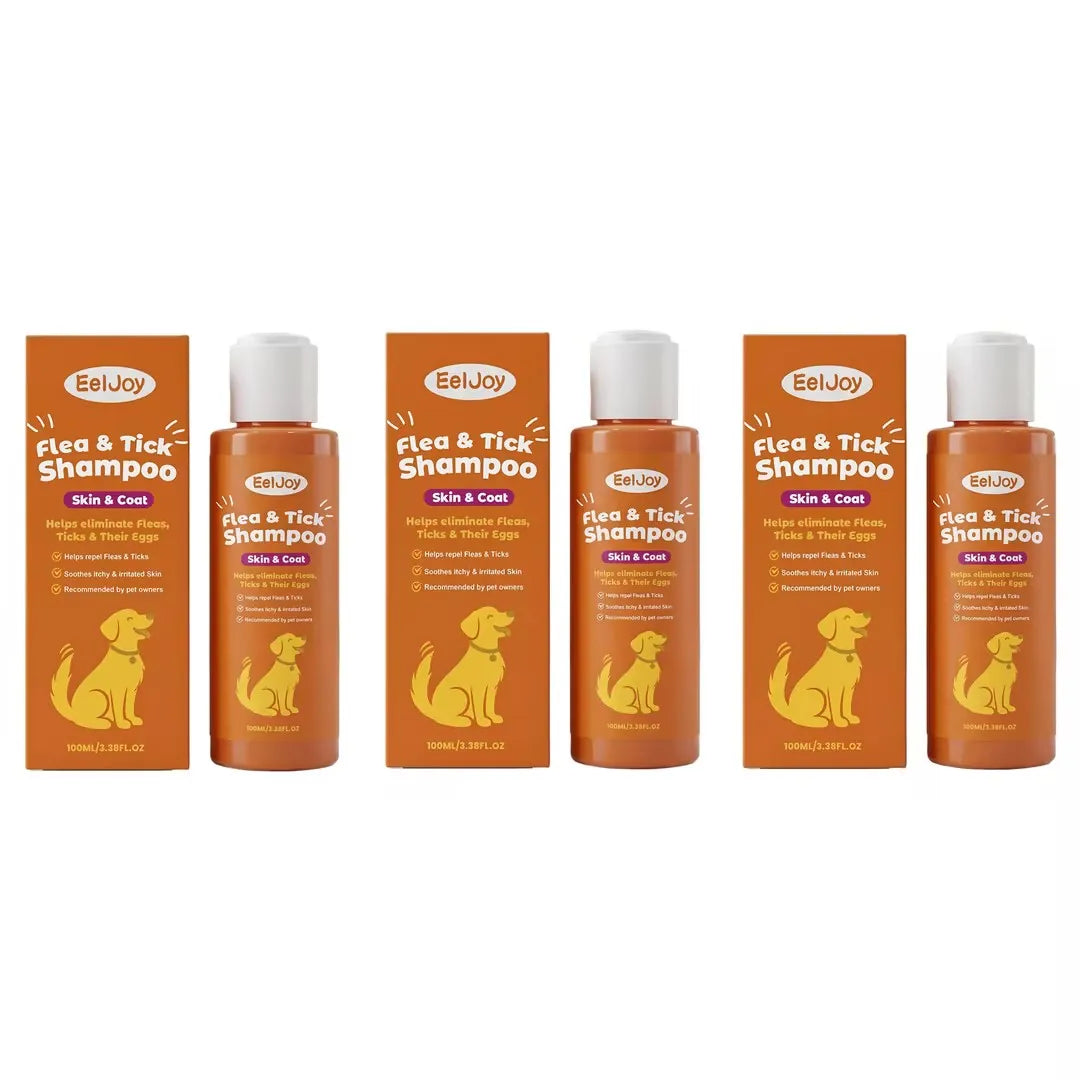 Shampoo Antipulgas e Carrapatos para Cães e Gatos, Suave e Acalma a Pele Irritada