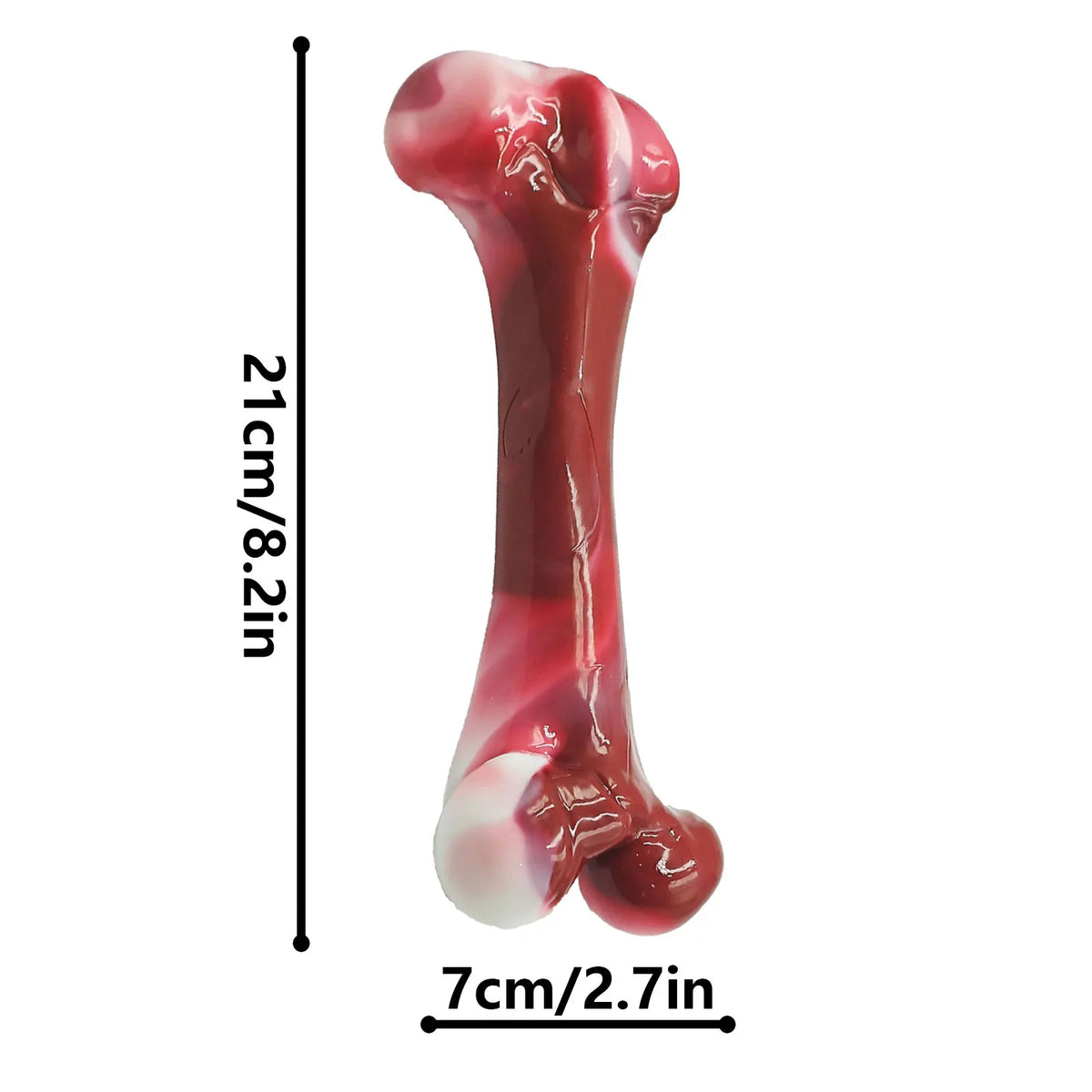 Osso de Borracha Sabor Bacon para Cães, Limpeza Dental e Adestramento