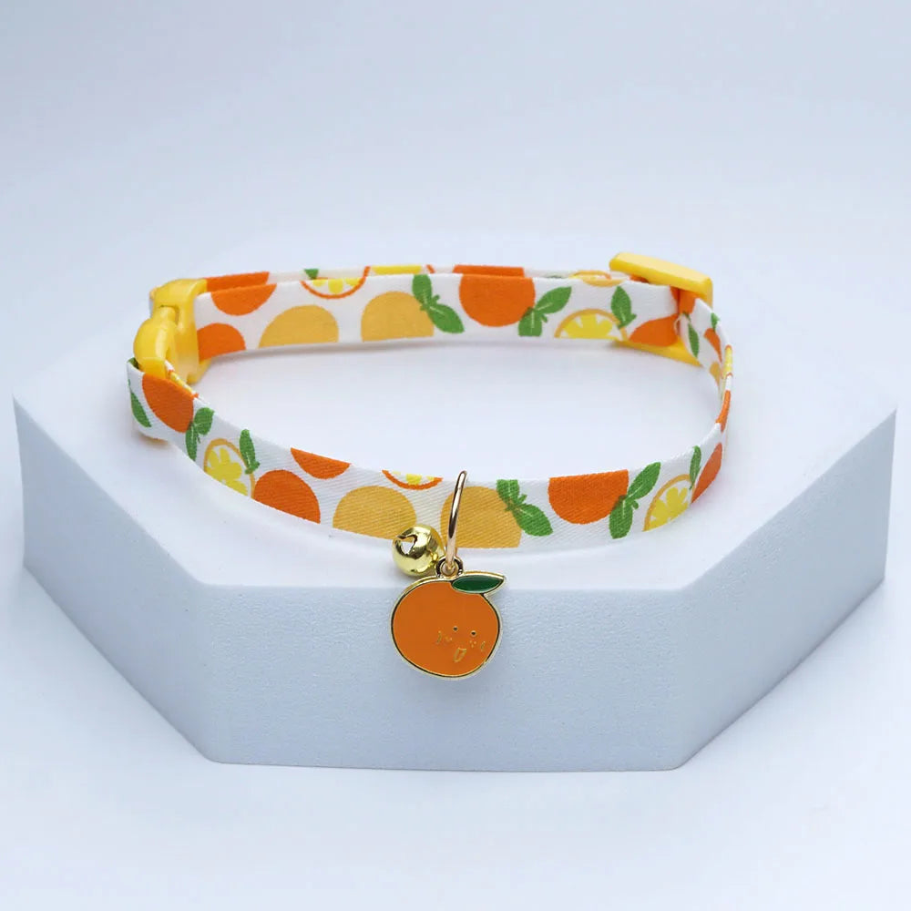 Coleira Fofa Kawaii com Sininho para Gatos e Cães Pequenos, Estampa de Flor, Ajustável