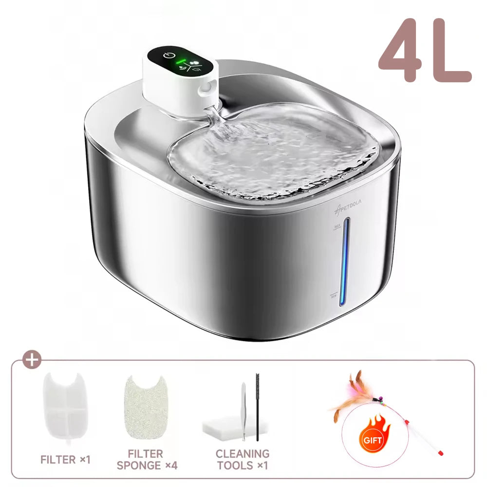 APETDOLA 4L Wireless Cat Water Fountain Auto Sensor Drinking Fountain For Cats Dog Drinker Pet Water Dispenser Accessories