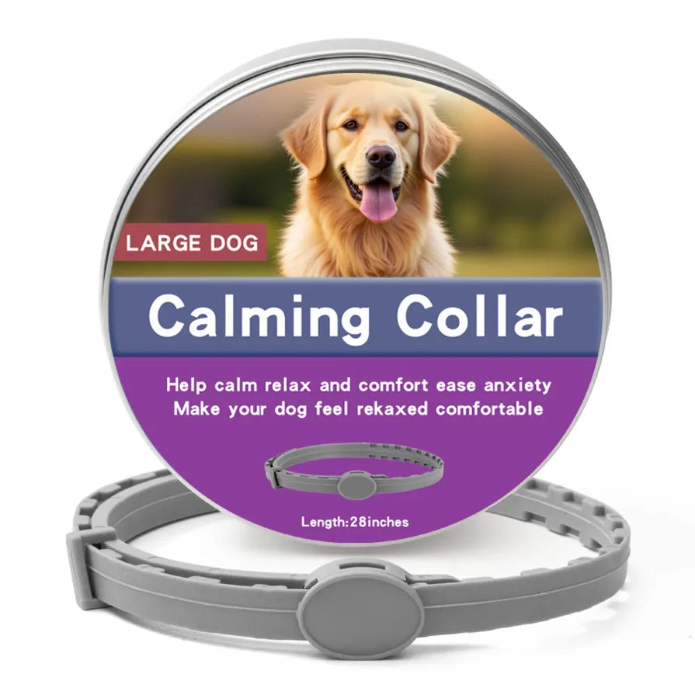 56/72cm Retractable Dog Calming Collar Anxiety Relief Antiparasitic Pet Anxiety Collar Insect Prevention Anti-mosquitoes