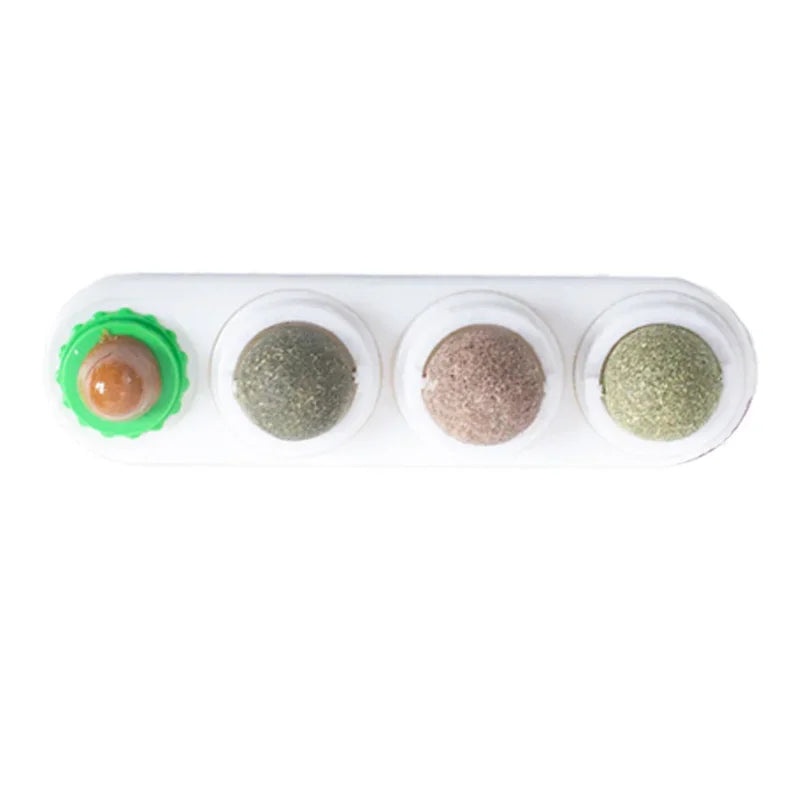 Bola de Catnip Rotativa 4 em 1 para Gatos, Limpeza Dental e Diversão