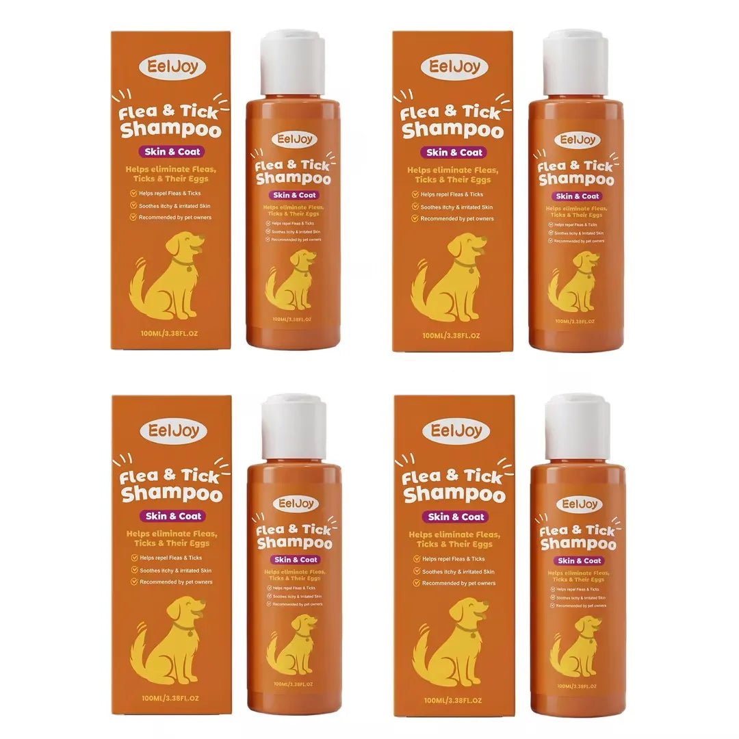 Shampoo Antipulgas e Carrapatos para Cães e Gatos, Suave e Acalma a Pele Irritada