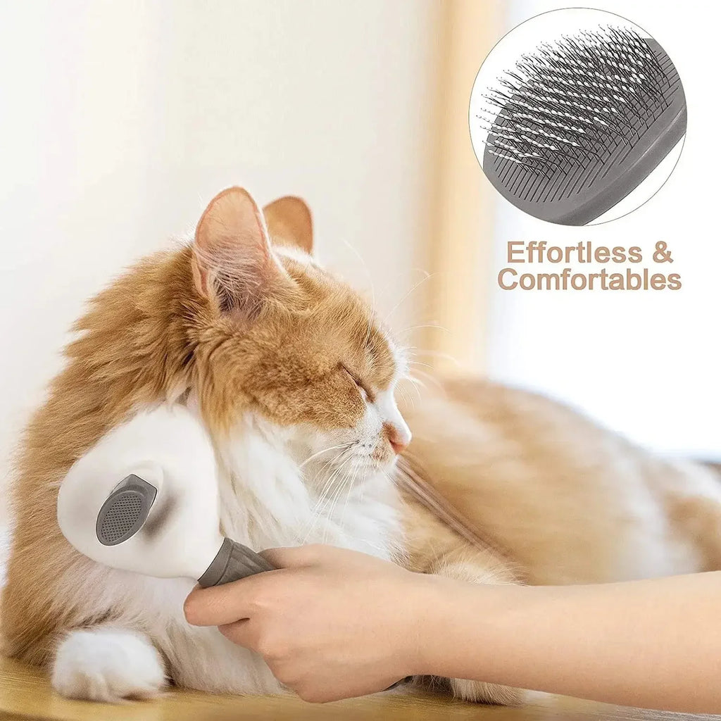 Escova de Autolimpeza para Cães e Gatos, Remove Pelos e Nós