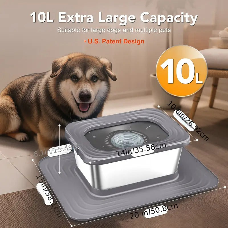 Dog Stainless Steel Water Bowl with Mat