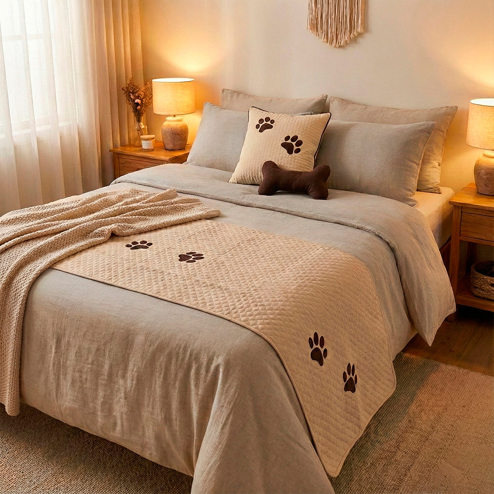 Kit Peseira Pet Impermeável Para Cama Casal Padrão 04 pçs