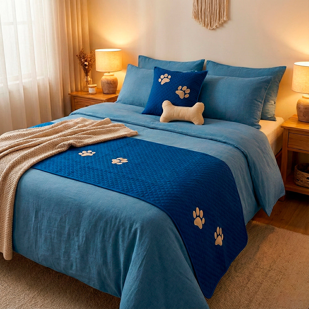 Kit Peseira Pet Impermeável Para Cama Casal Queen 04 pçs