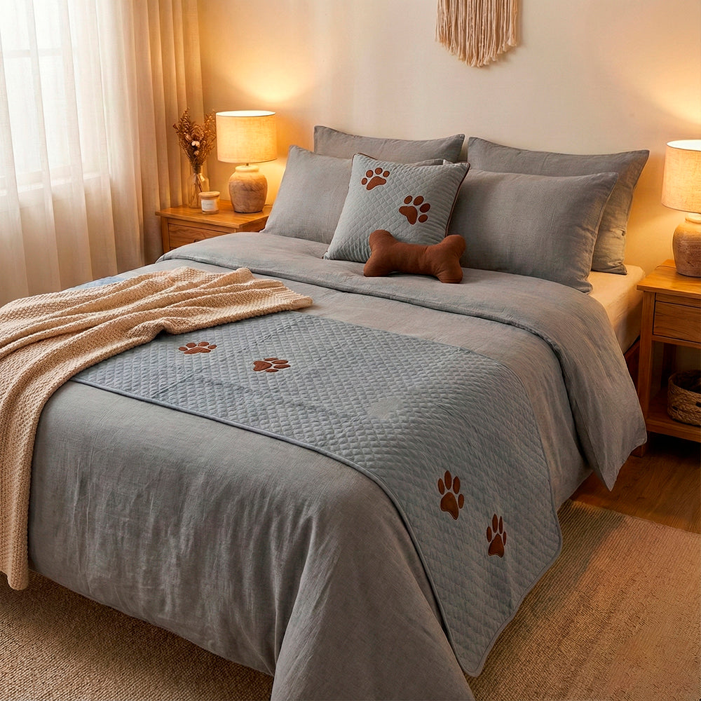 Kit Peseira Pet Impermeável Para Cama Casal Padrão 04 pçs