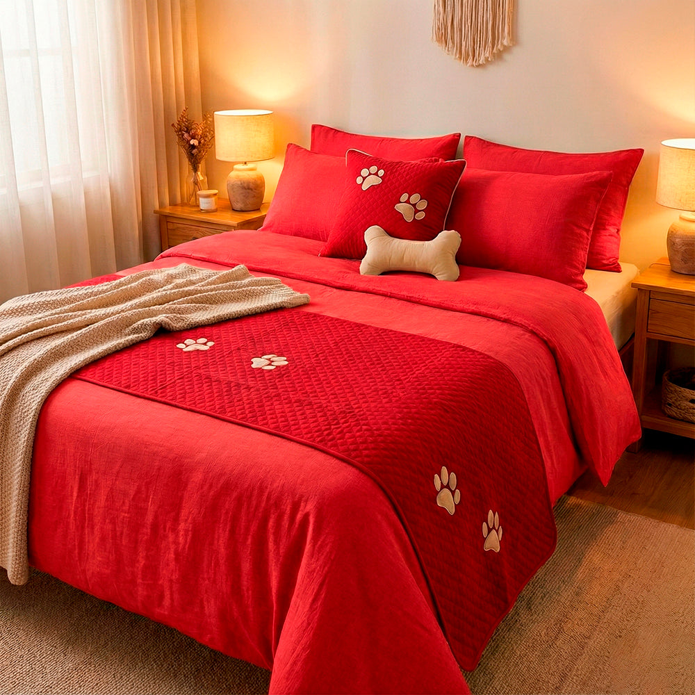Kit Peseira Pet Impermeável Para Cama Casal Padrão 04 pçs
