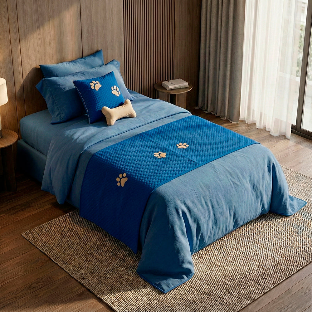 Kit Peseira Pet Impermeável Para Cama Solteiro 04 pçs