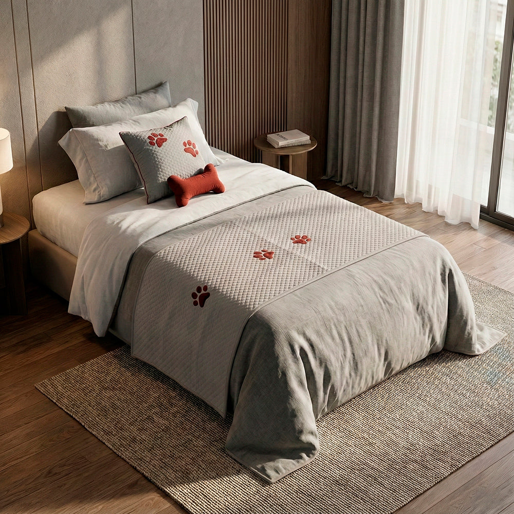 Kit Peseira Pet Impermeável Para Cama Solteiro 04 pçs