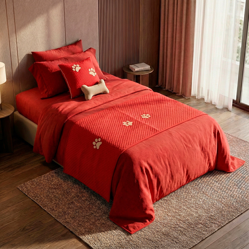 Kit Peseira Pet Impermeável Para Cama Solteiro 04 pçs