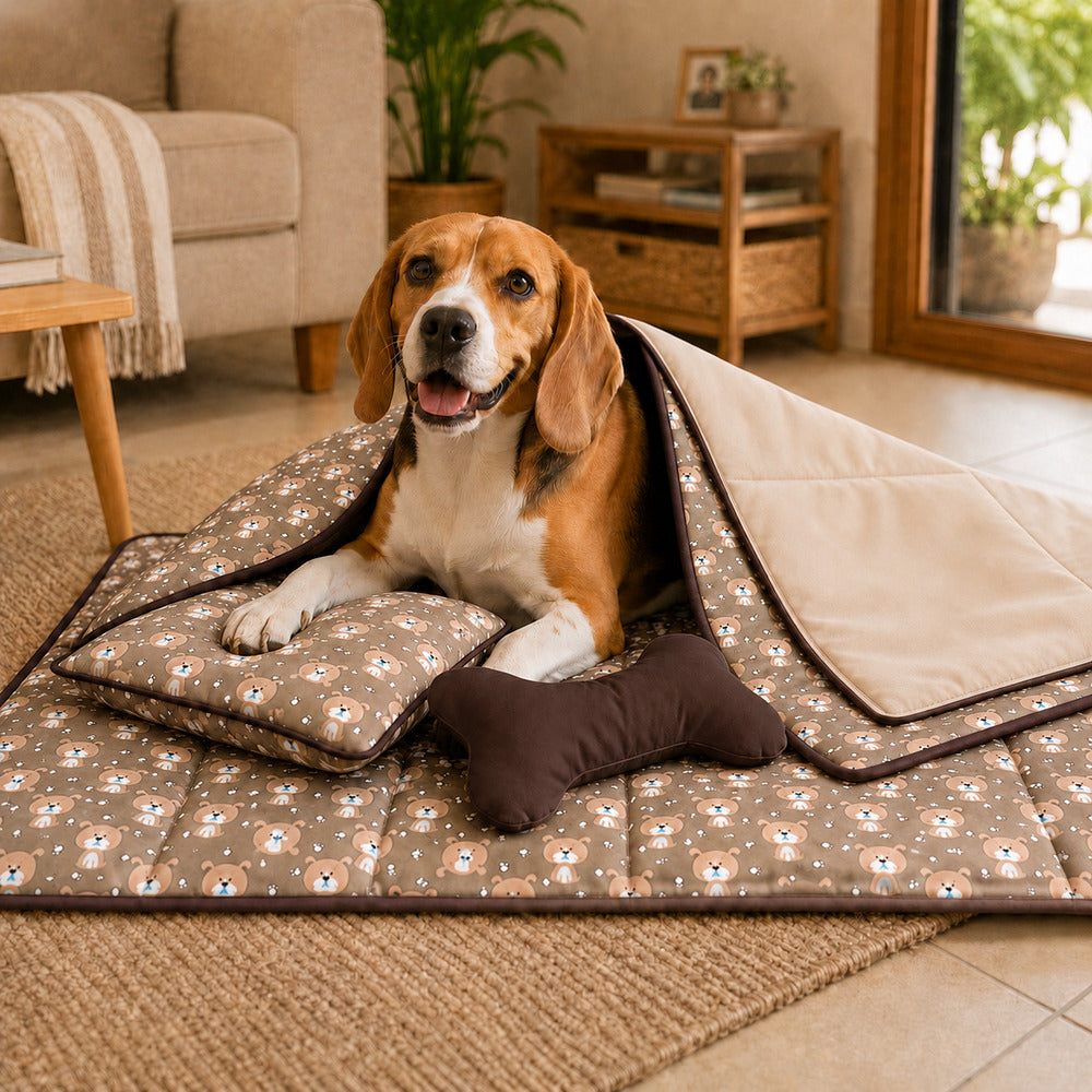 Edredom Pet Lexie Dupla Face Estampado 03 pçs