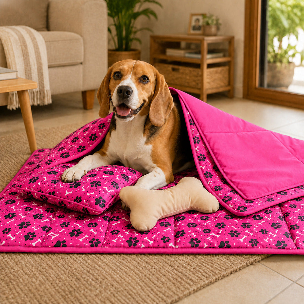 Edredom Pet Lexie Dupla Face Estampado 03 pçs